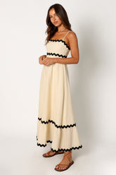Yana Maxi Dress - Cream Black